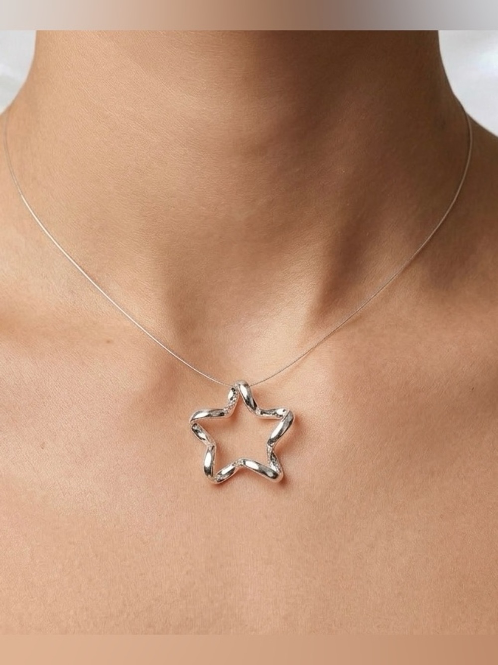Silver Waves Star Pendant